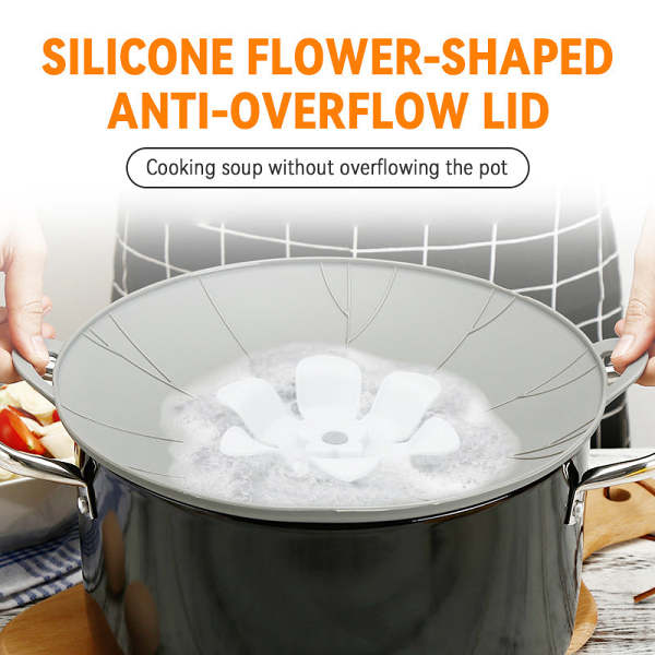 Silicone Flower-Shaped Anti-Overflow Lid