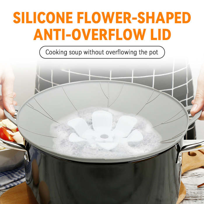 Silicone Flower-Shaped Anti-Overflow Lid