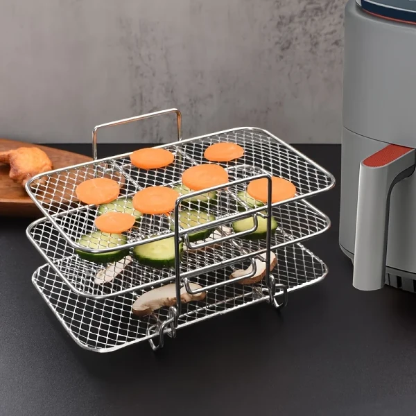 304 Stainless Steel Air Fryer Removable Multi-Tier Stand