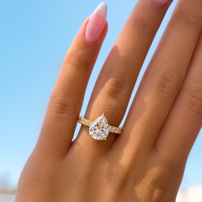 Handmade Pear Cut Ring