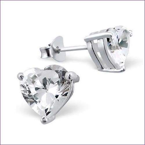 Heart Silver Stud Earrings