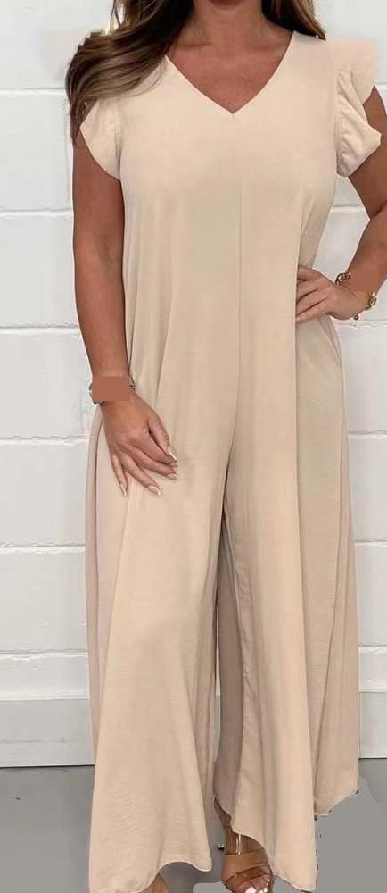 2024 SUMMER NEW RUFFLED WIDE-LEG CASUAL JUMPSUIT