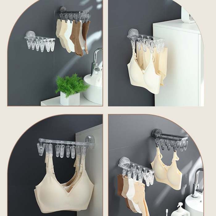 Punch-free Suction Cup Clothing Hanger Multi Hooks Anti-slip Clothes Hanger Stand For Bedroom