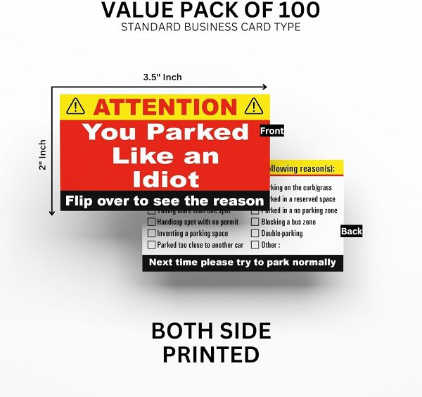 Pack of 50 - PRIVATE PARKING VIOLATION WARNING CARDS