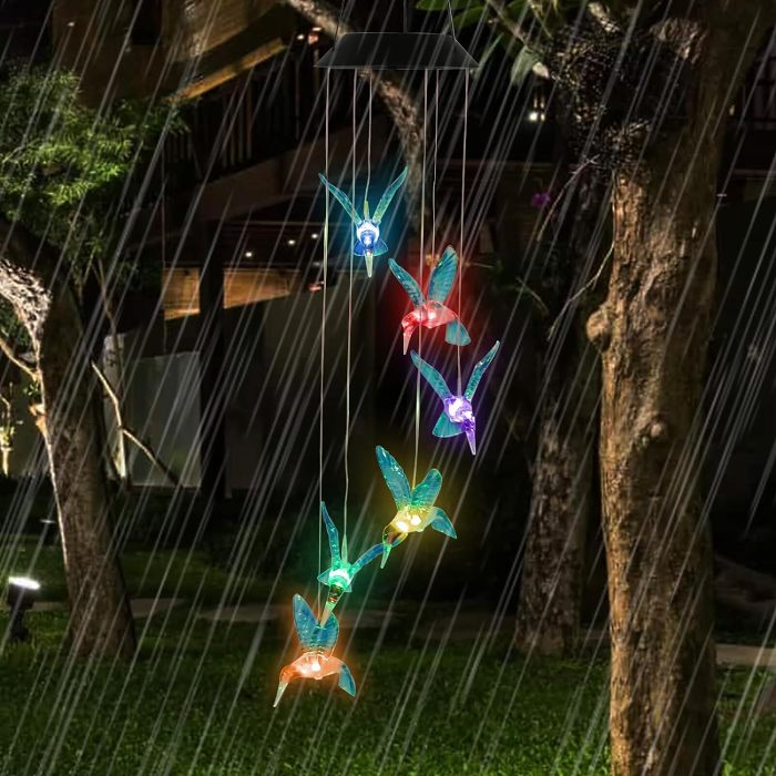 Hummingbird Wind Chime LED Solar