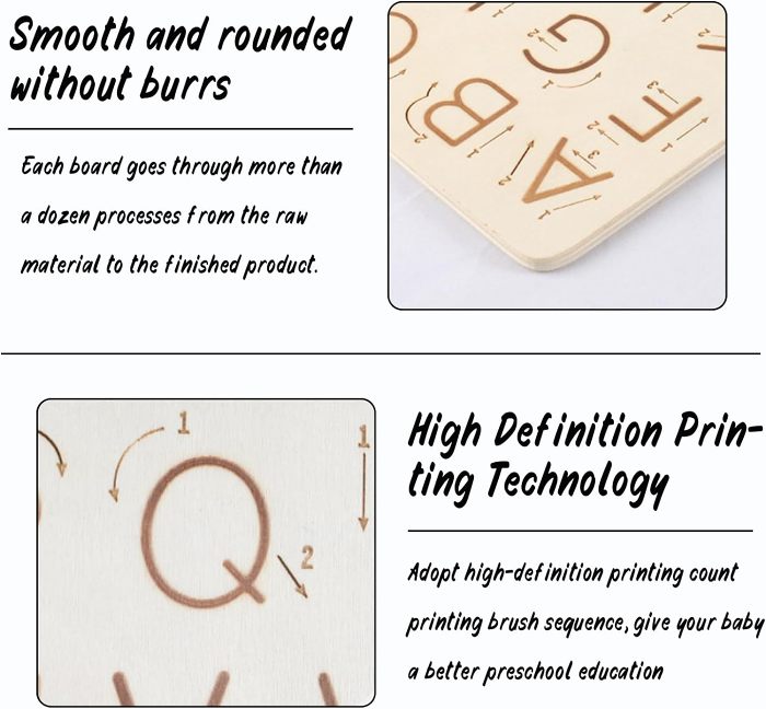 Double-sided Wooden Letter Tracing Board