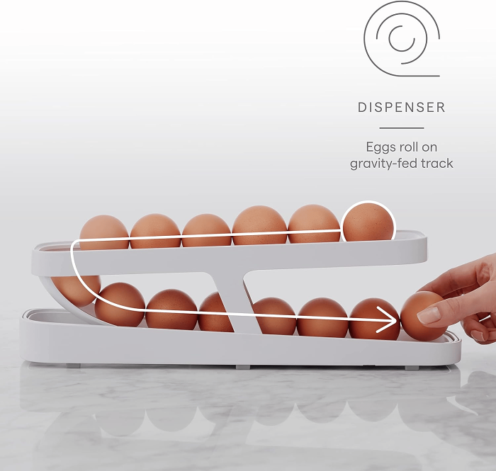 Automatic Scrolling Egg Rack Holder Storage Box