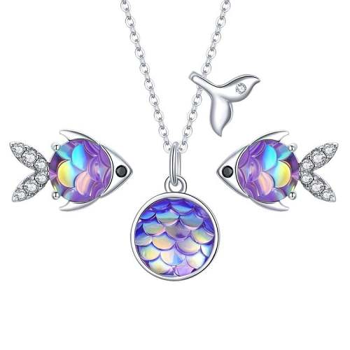 Fish Necklace Jewelry Set