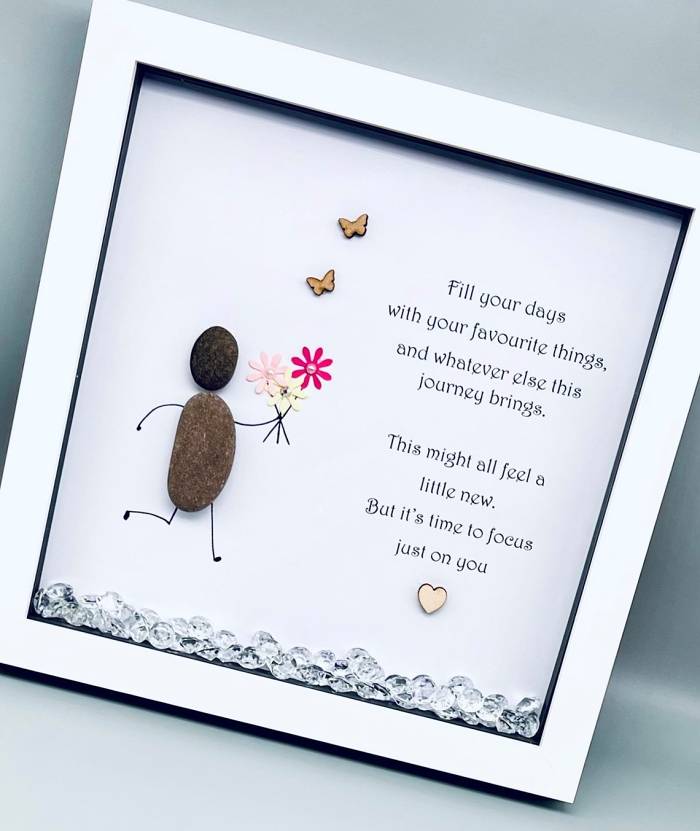 Christmas Sale 49% OFFGood luck present, pebble art picture framed poem