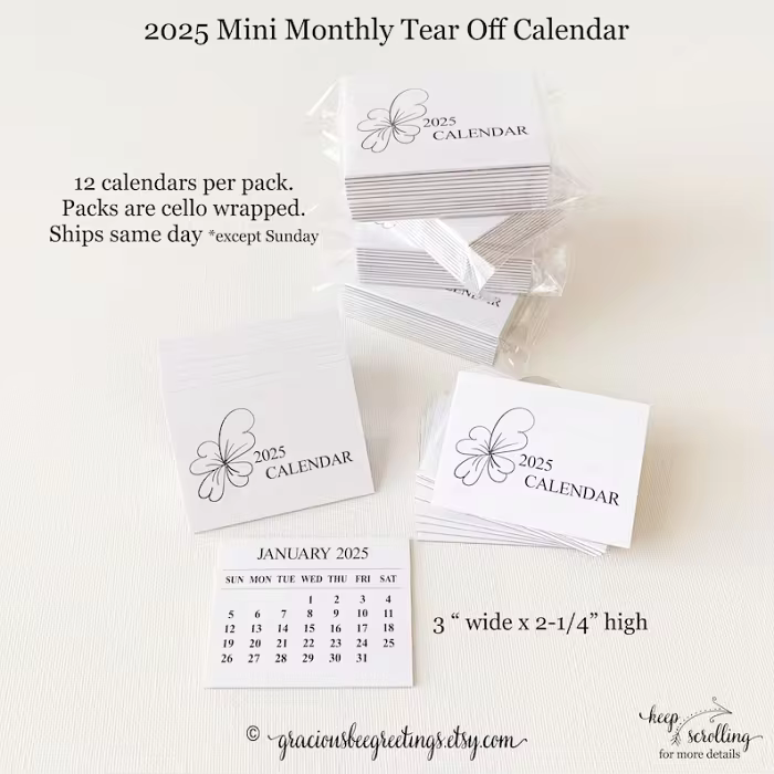 2025 Mini Tear-off Calendar