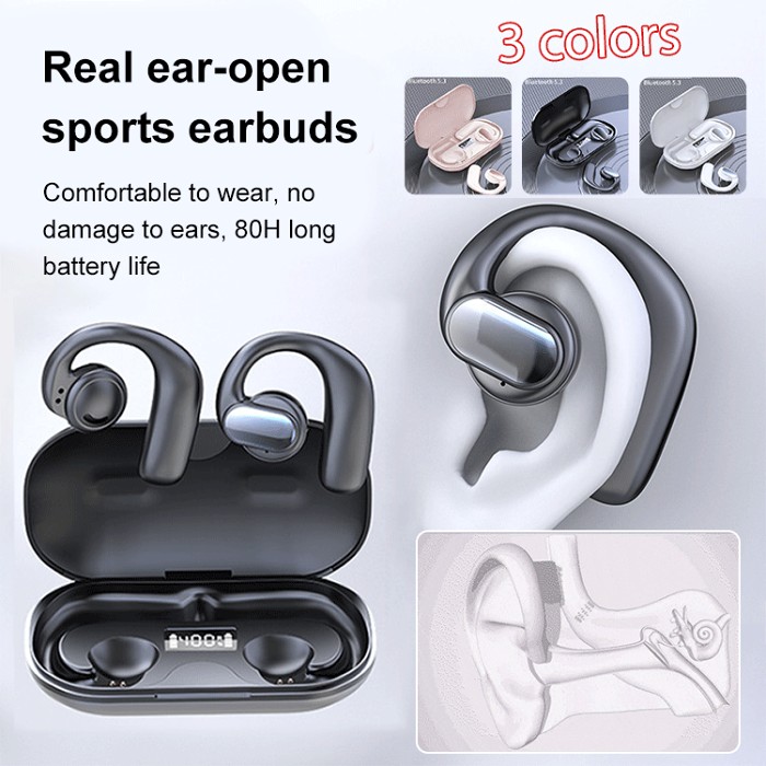 TWS wireless bone conduction digital Bluetooth earbuds
