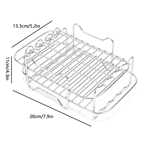 304 Stainless Steel Air Fryer Removable Multi-Tier Stand