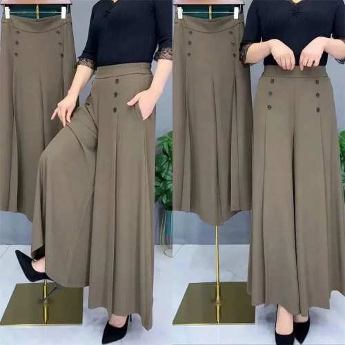 Stylish Pleated Wide-leg Pants