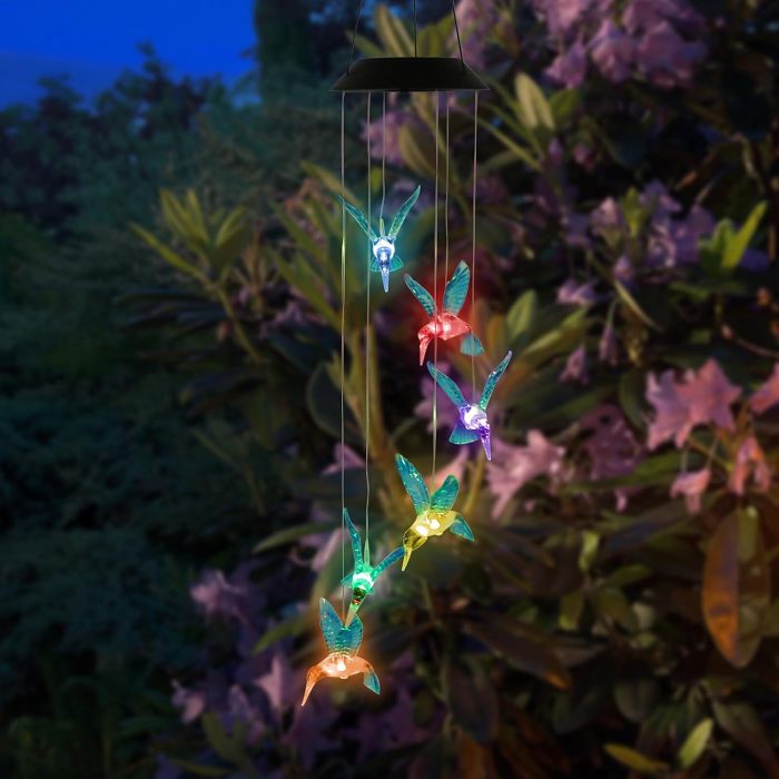 Hummingbird Wind Chime LED Solar