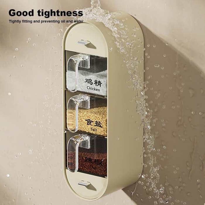 Household Condiment Box No drilling Hangable Condiment Dispenser,for Home Kitchen