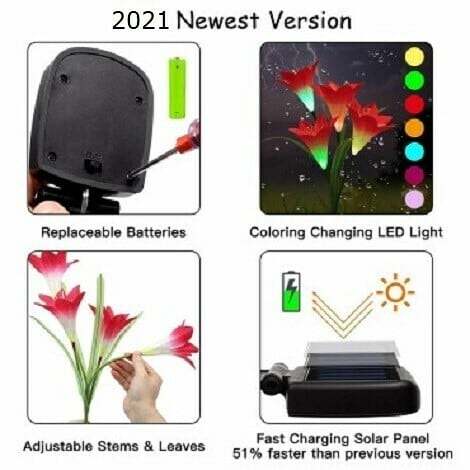Artificial Lily Solar Garden Stake Lights