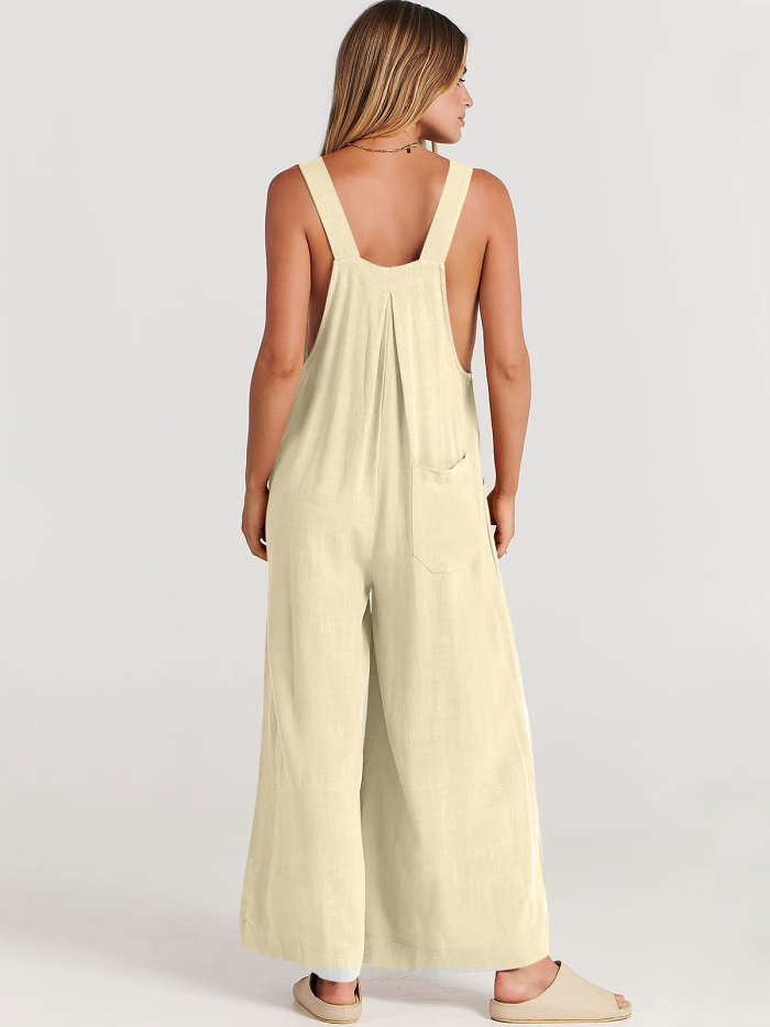 Plus Size Wide Leg Overalls Jumpsuit