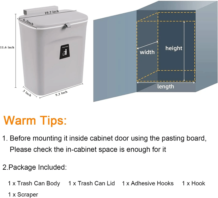 Wall-mounted trash cans