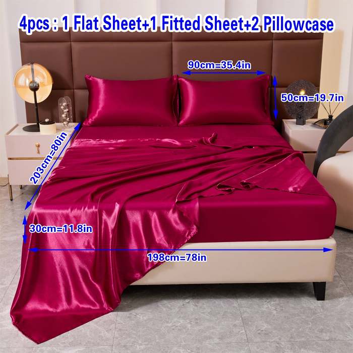 4pc Luxury Satin Bedding Set