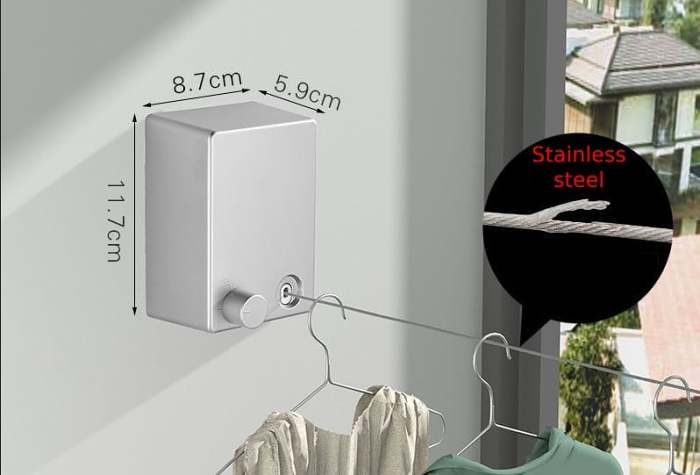 Invisible non-punch retractable stainless steel wire clothesline——(Buy 2 free shipping)