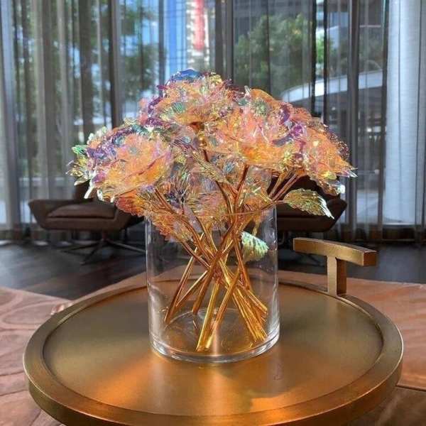 A lovely GIFT! Colorful Crystal Rose