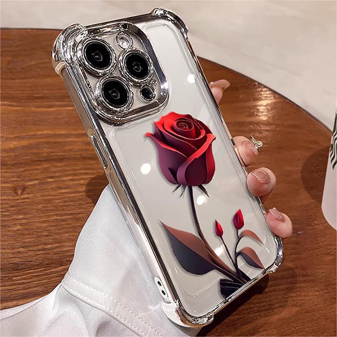 Electroplated Rose Pattern Mobile Phone Case
