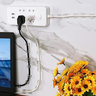 【20 pcs / 16 pcs】Self Adhesive Transparent Cable Clips Wire Holder Sticky Heavy Duty Cable Clips