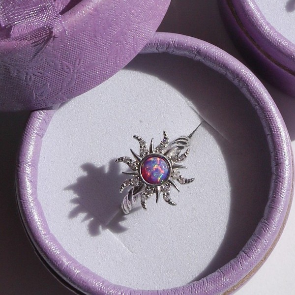 Handmade Opal Necklace with Sunstone & Zircon Stars