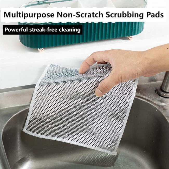 Multipurpose Wire Dishwashing Rags for Wet and DryBuy 3 Get 2 Free