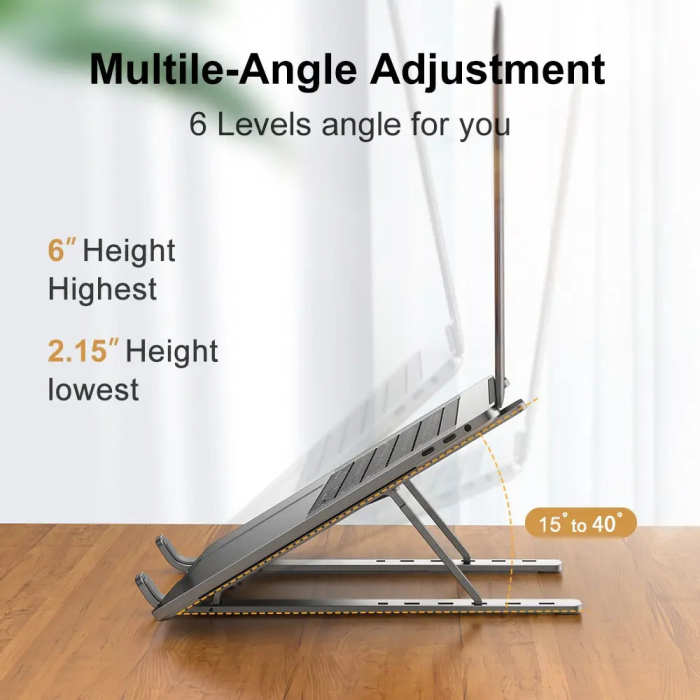 Foldable Aluminum Portable Laptop Stand for MacBook & PC