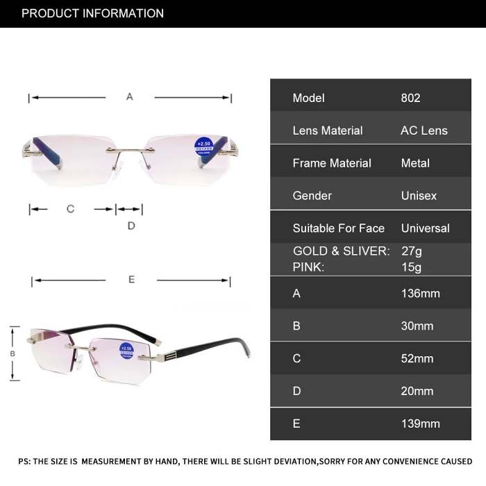 Sapphire high hardness anti-blue light progressive distance reading glasses