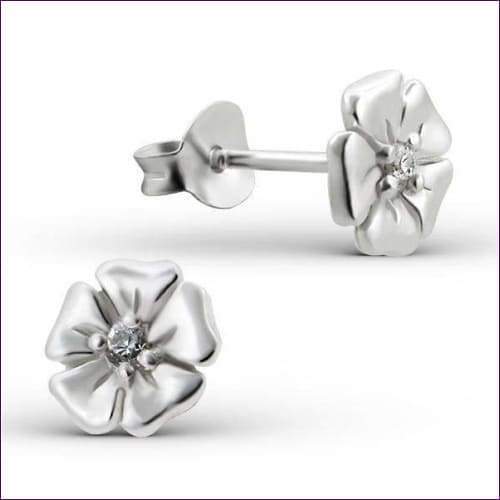 Silver Flower Earring Studs