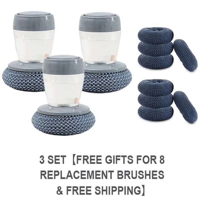 2.0 Soap Dispensing Palm Brush Storage Set【Be Applicable Kitchen/Bathroom/Car cleaning, etc.】