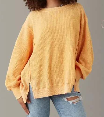 Oversized Big Hug Waffle Sweatshirt （Buy 2 Free Shipping）