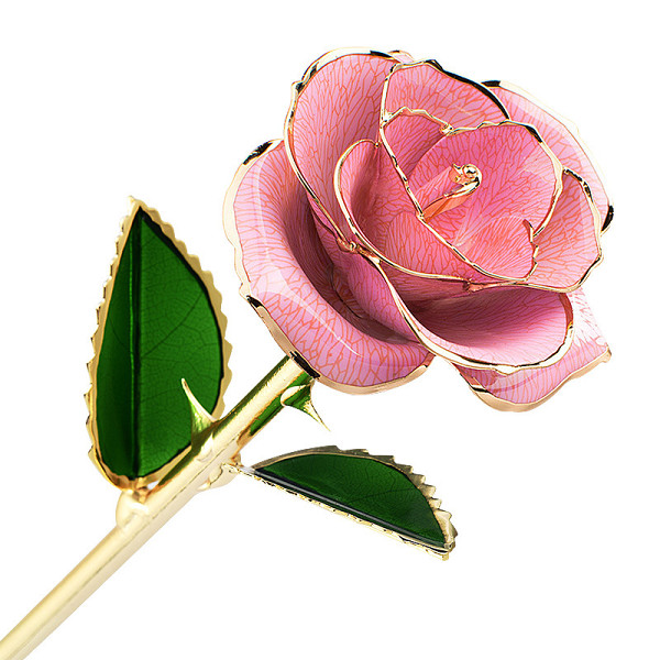 24K Gold Rose, Eternal Rose Handmade Preserved Rose with Stand and Gift Box