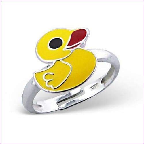 Yellow Duck Silver Ring