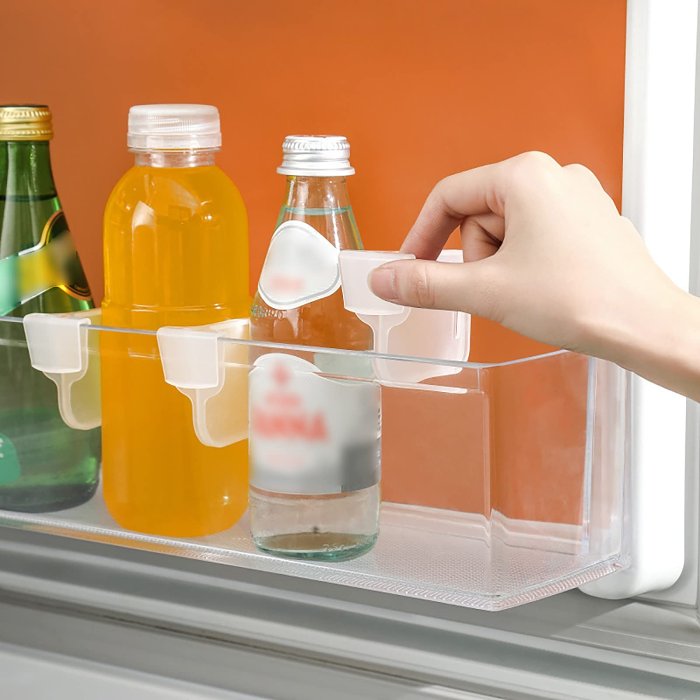 Transparent Freezer Side Door Storage Rack for Refrigerator Storage Partition (2PCS/Set)