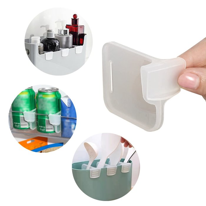 Transparent Freezer Side Door Storage Rack for Refrigerator Storage Partition (2PCS/Set)