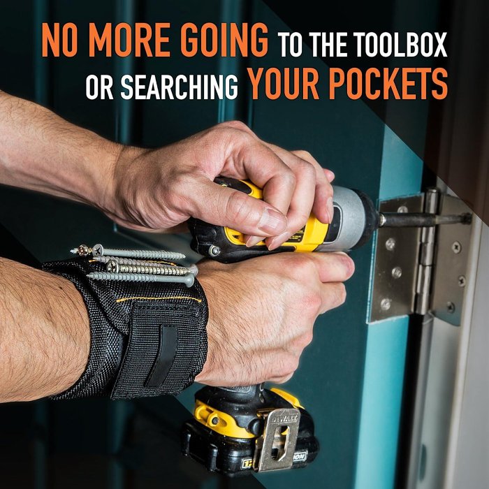 Magnetic Wristband with 15 Strong Magnets for Holding Screws