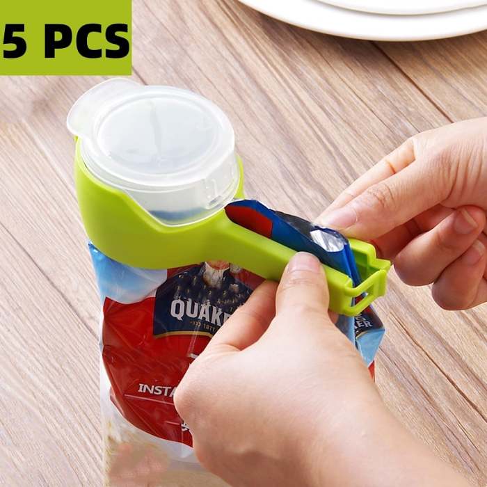 Food Bag Clips With Pour Spouts
