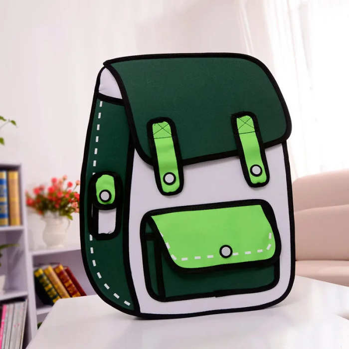 3-D Cartoonish Book Bag