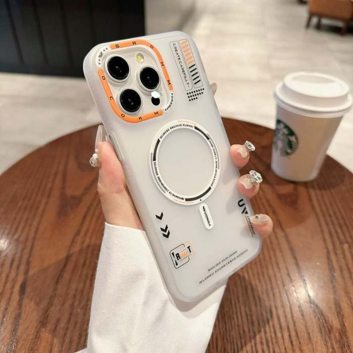 Tech style magnetic frosted mobile phone case