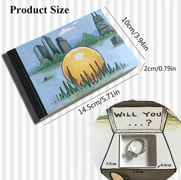 Proposal Confession Apology Creative Hidden Ring Flip Book Gift
