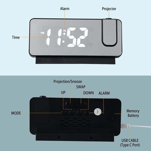 (Last Day Promotion 48%OFF)Mirror projection alarm clock(BUY 2 GET FREE SHIPPING)