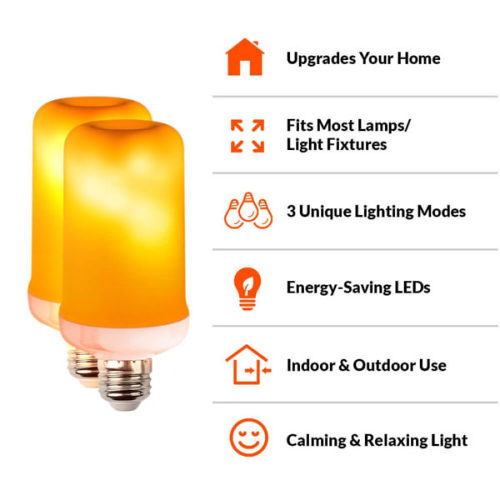 LED Flame Effect Light Bulb with Gravity Sensor