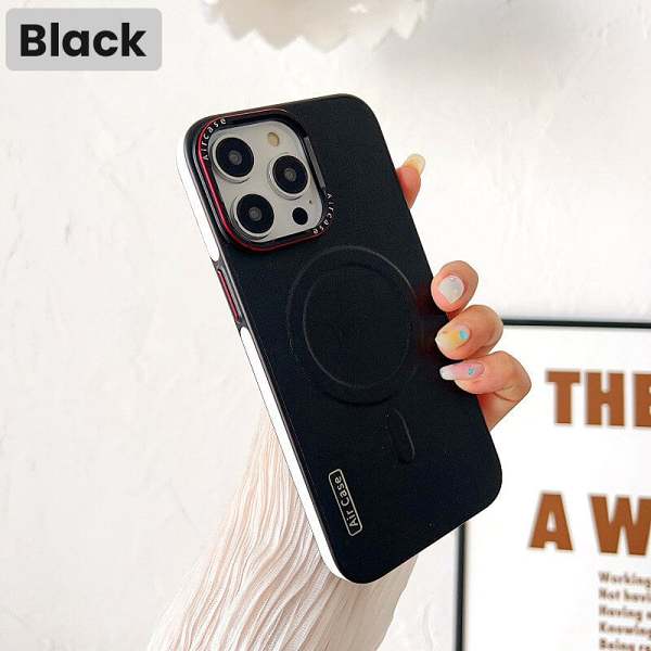 Magnetic leather phone case for iPhone series