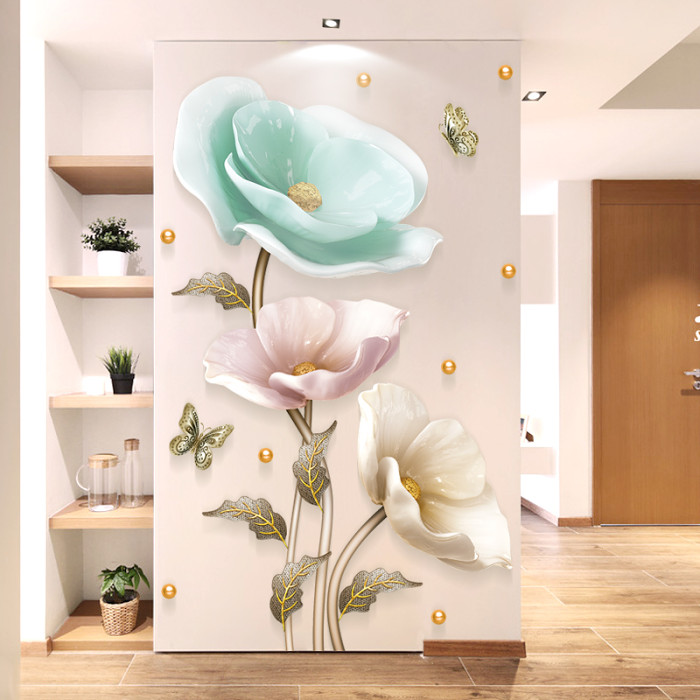 HOT SALELarge Size Removable 3D Flower Wall Sticker - Peel & Stick