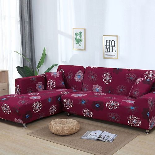 L shaped Sofa Cover Elastic Blue Sofa covers for living room