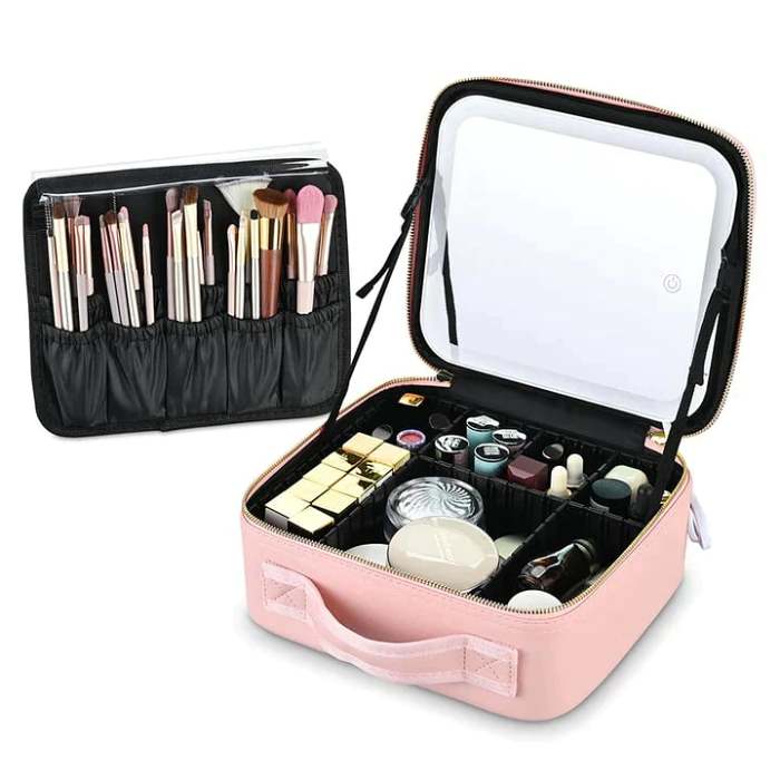 Travel Makeup Bag With LED Mirror-FREE SHIPPING TODAY