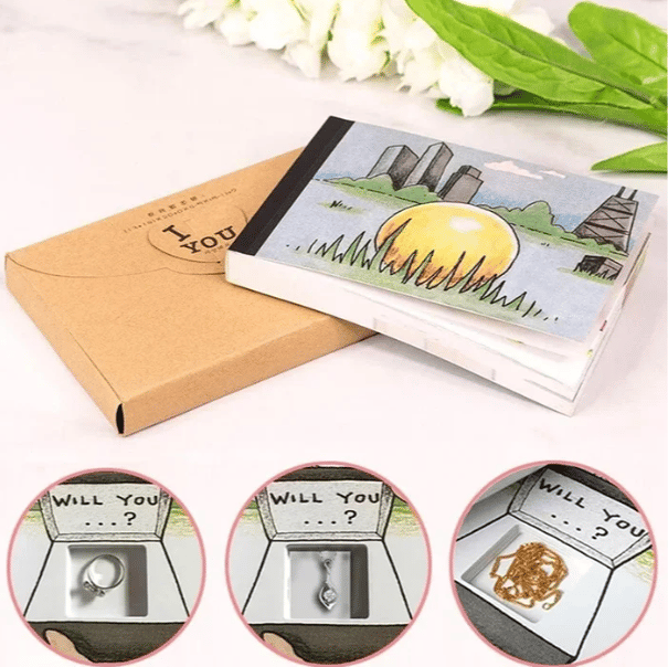Proposal Confession Apology Creative Hidden Ring Flip Book Gift